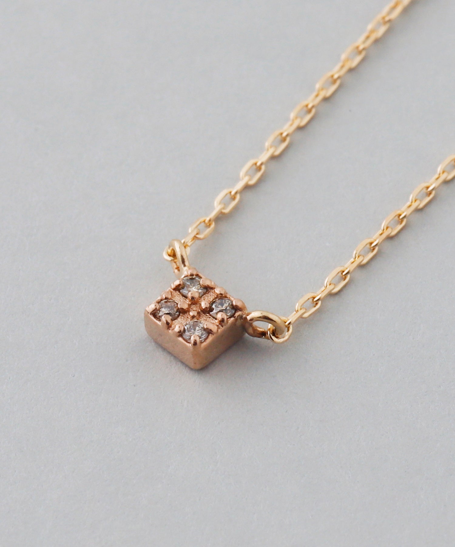 SIENAROSE】スクエアダイヤネックレス｜アネモネ・シエナロゼ