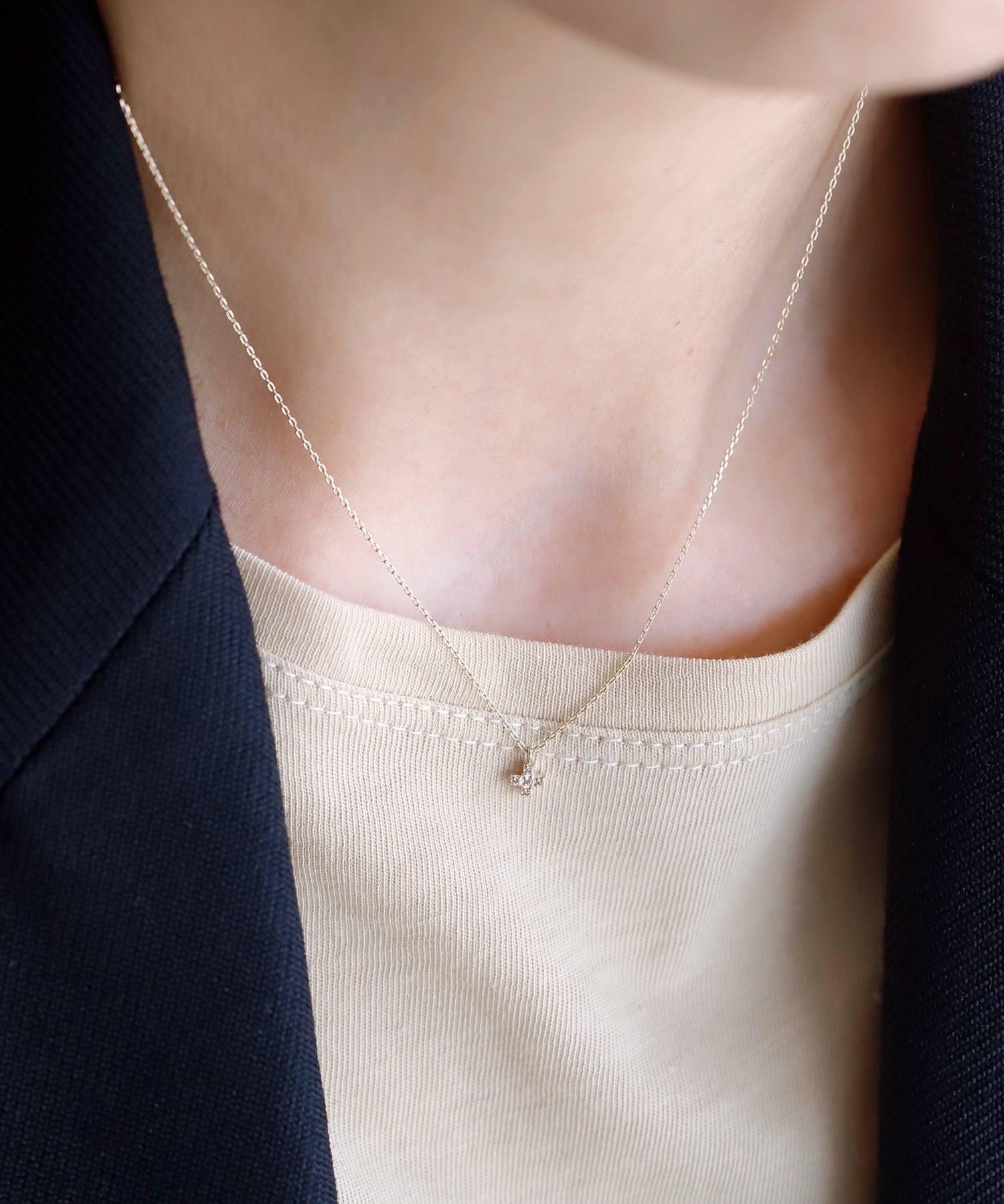 SIENAROSE】クロスダイヤネックレス｜アネモネ・シエナロゼ・ミミサン