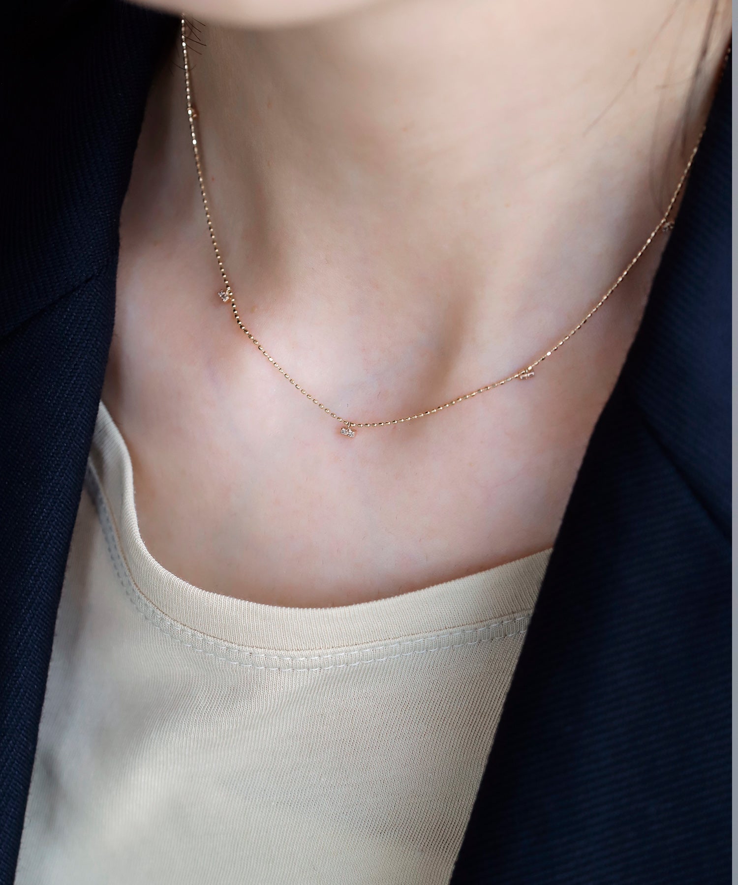 SIENAROSE】ステーションダイヤネックレス｜アネモネ・シエナロゼ