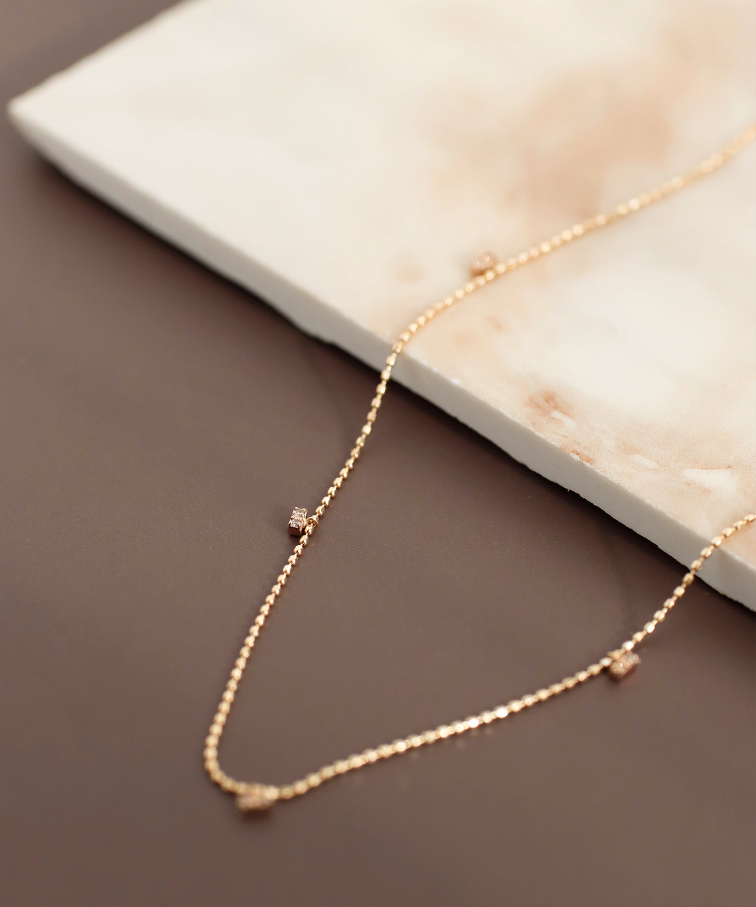 SIENAROSE】ステーションダイヤネックレス｜アネモネ・シエナロゼ