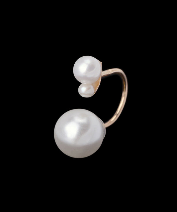 【オンライン限定】Cラインのパールキャッチピアス[2粒パール]