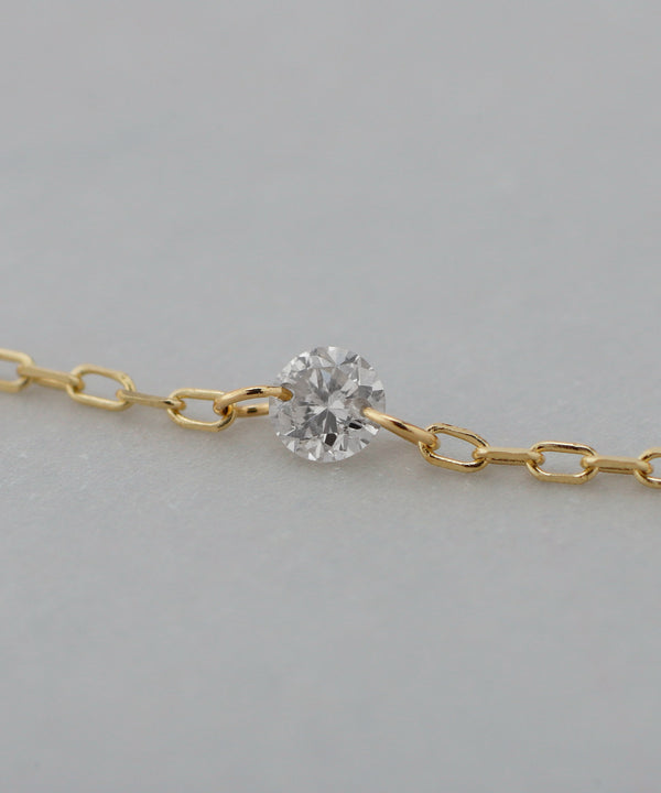 Nudie Diamond・5粒ネックレス[クリア]