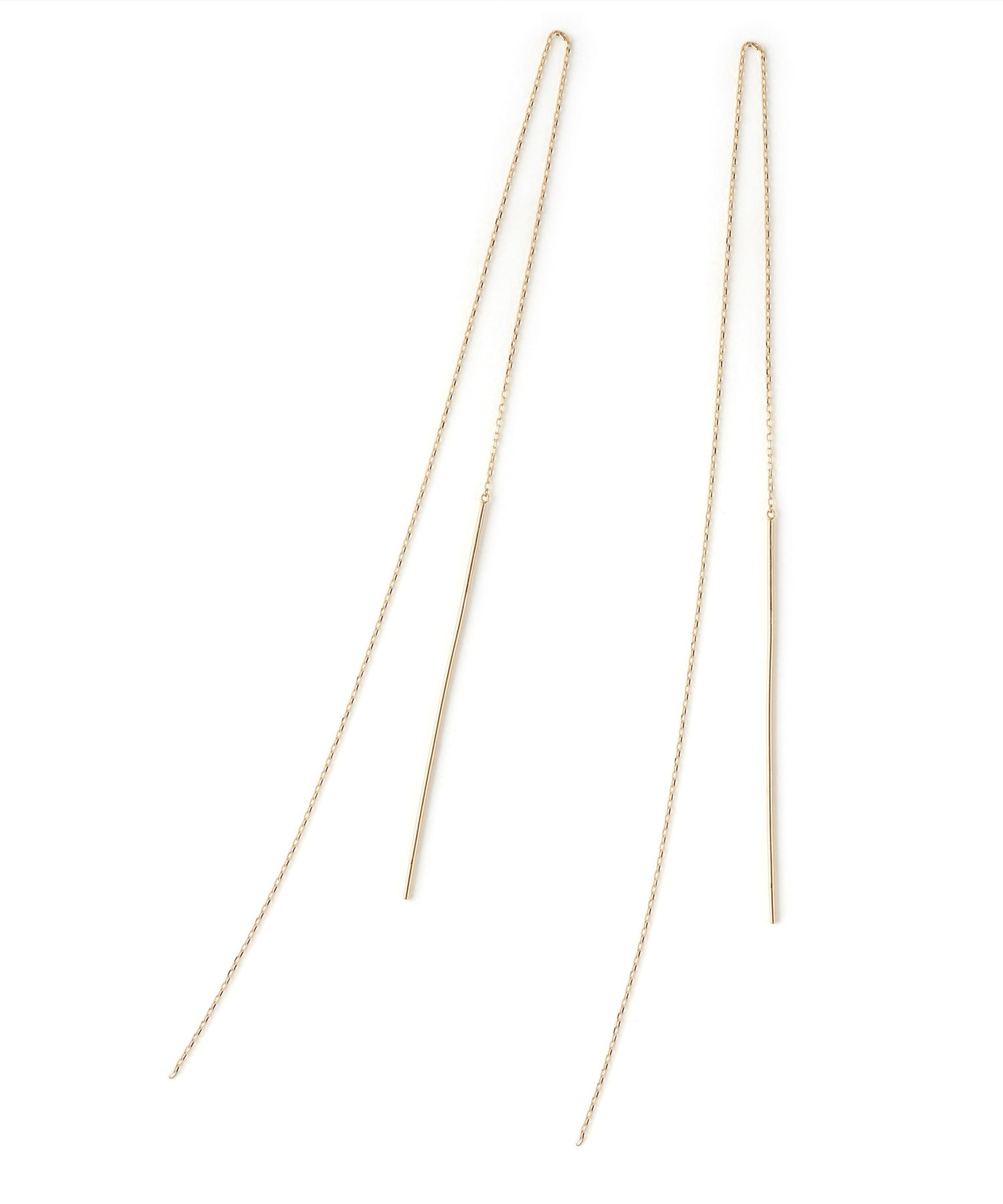 シエナロゼヌーディシェイプピアスダイヤモンドK18 チェーンアメリカン