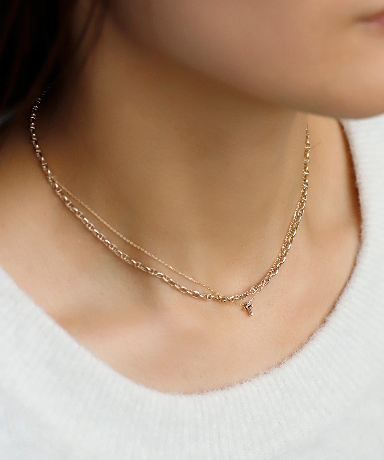 【SIENA ROSE】シエナロゼ コンパクトチェーンネックレス K10 美品 SIENA ROSE ネックレス チェーンネックレス「コンパクトチェーン