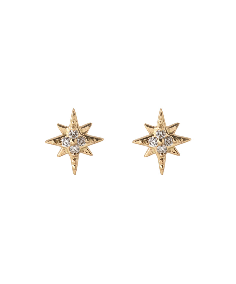 Star motif diamond earrings