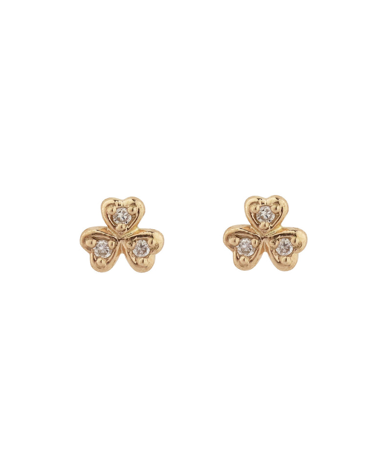 Clover motif diamond earrings