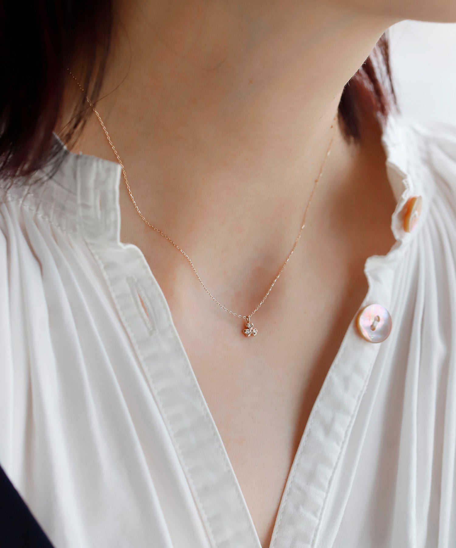 SIENAROSE】クローバーモチーフダイヤネックレス｜アネモネ