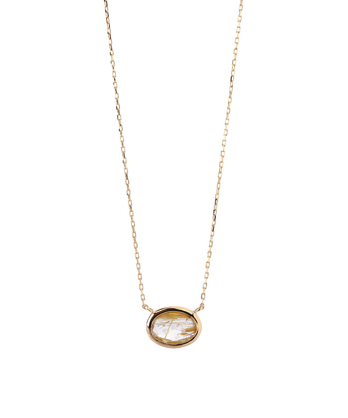 オーバルカットネックレス[ルチルクォーツ]