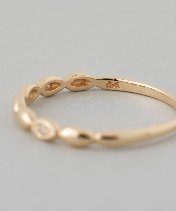 LAUREL・シードモチーフ3粒ダイヤリング