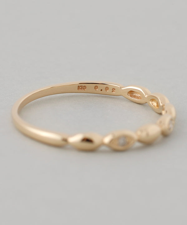 LAUREL・シードモチーフ3粒ダイヤリング