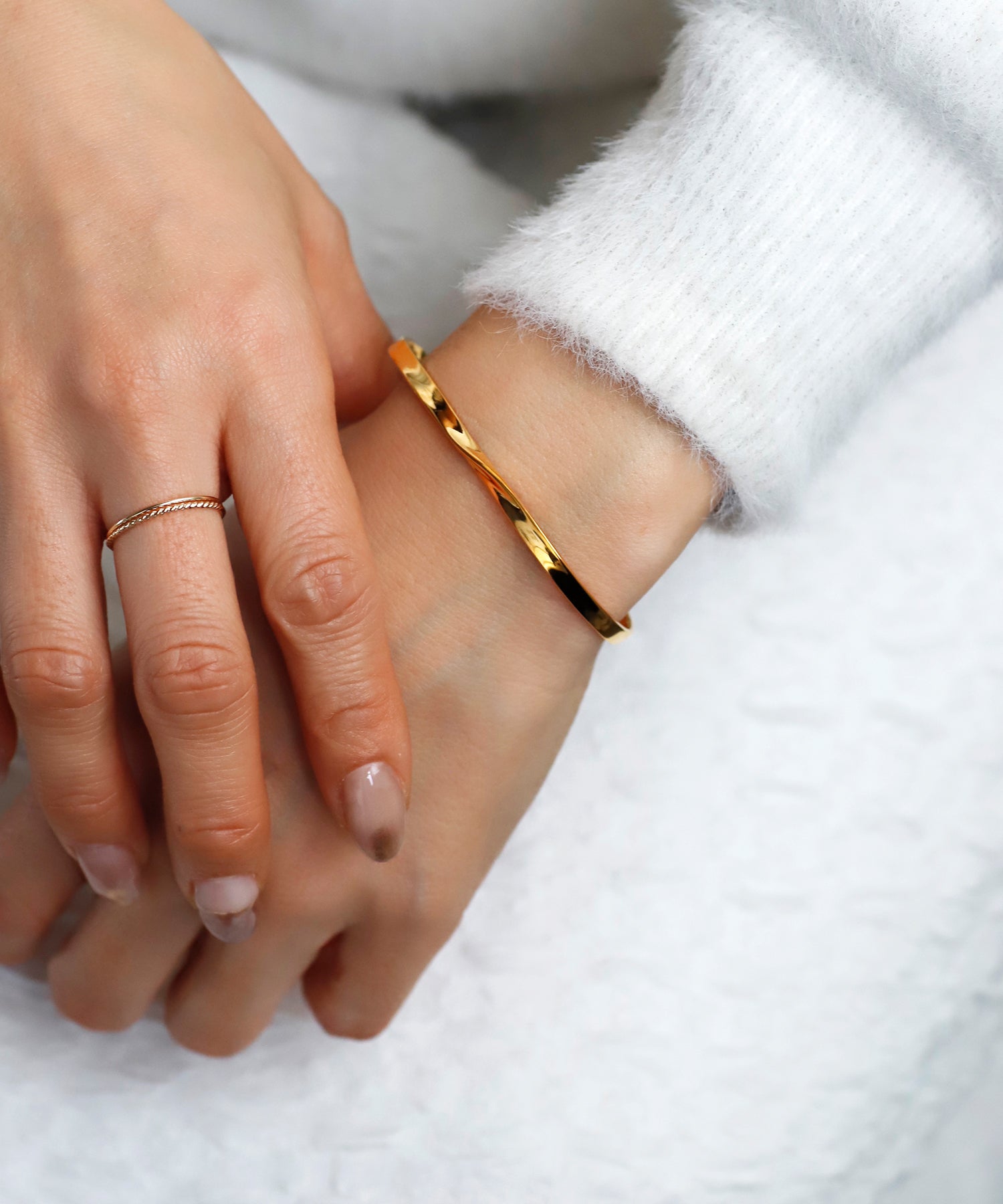 SIENA ROSE】Toi et Moi・ペアバングル[lien-リアン-(絆)][レディース