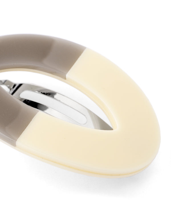 バイカラーオーバルバレッタ