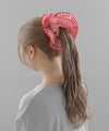 Gingham Check Pleated Scrunchie