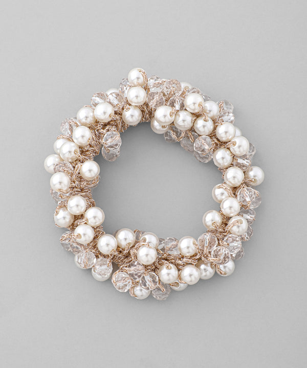 ANEMONE】パール×ビーズシュシュ｜アネモネ・シエナロゼ・ミミサン