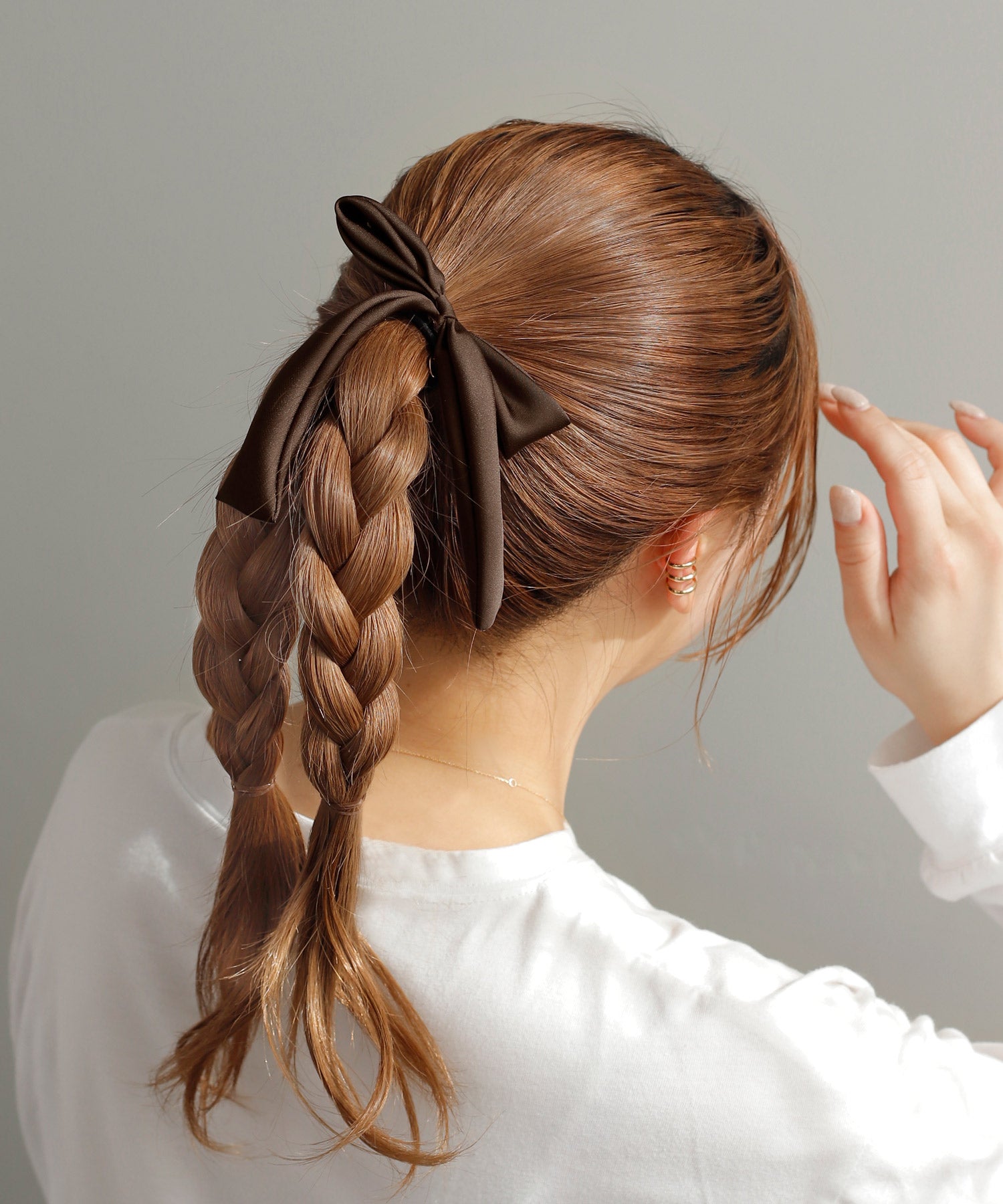 ANEMONE】シックカラーリボンヘアゴム｜アネモネ・シエナロゼ