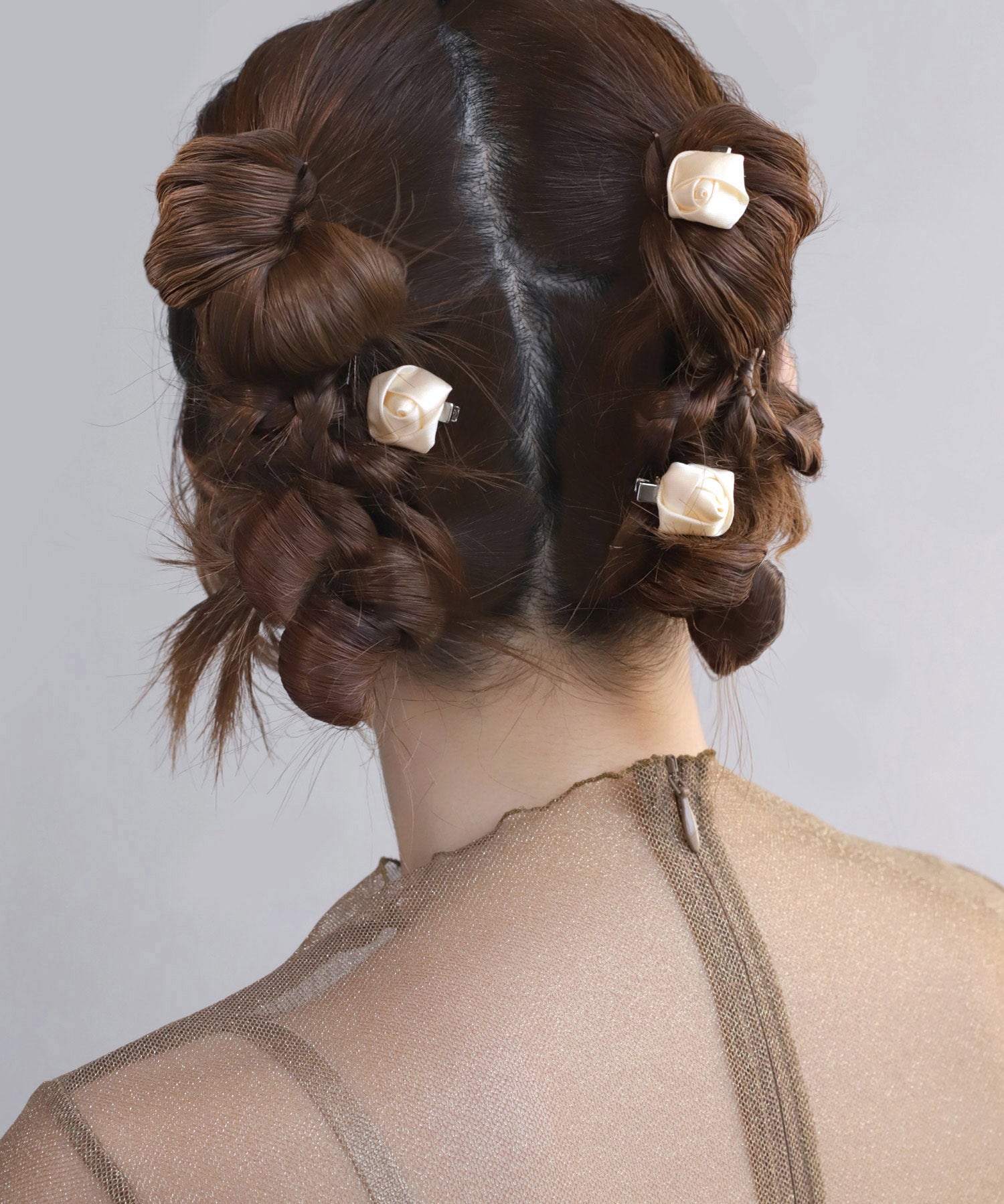 ANEMONE】サテンローズミニクリップ[3個セット]｜アネモネ・シエナロゼ