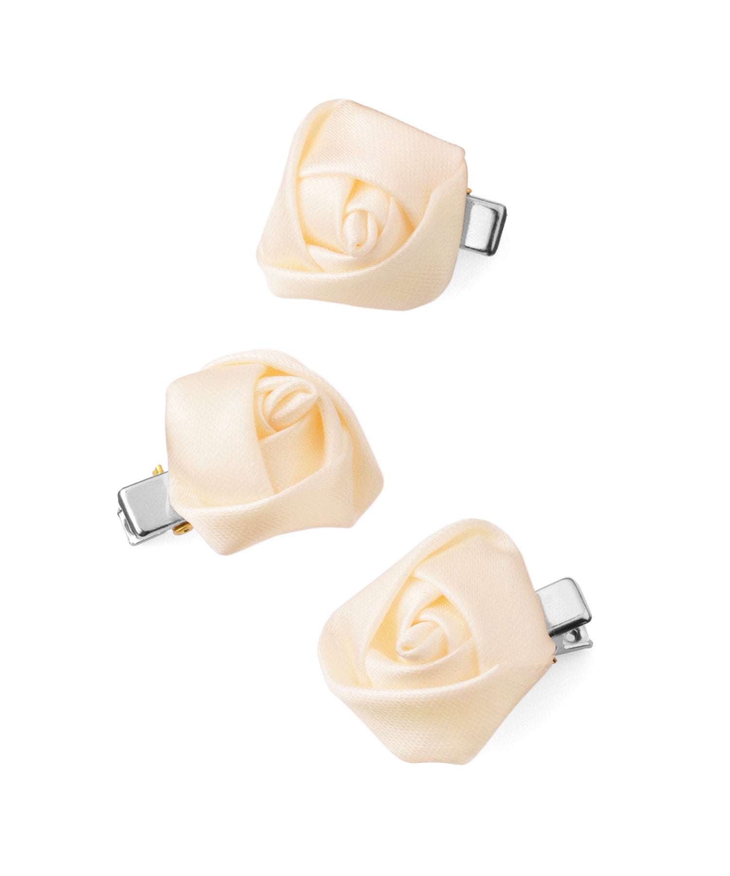 ANEMONE】サテンローズミニクリップ[3個セット]｜アネモネ・シエナロゼ