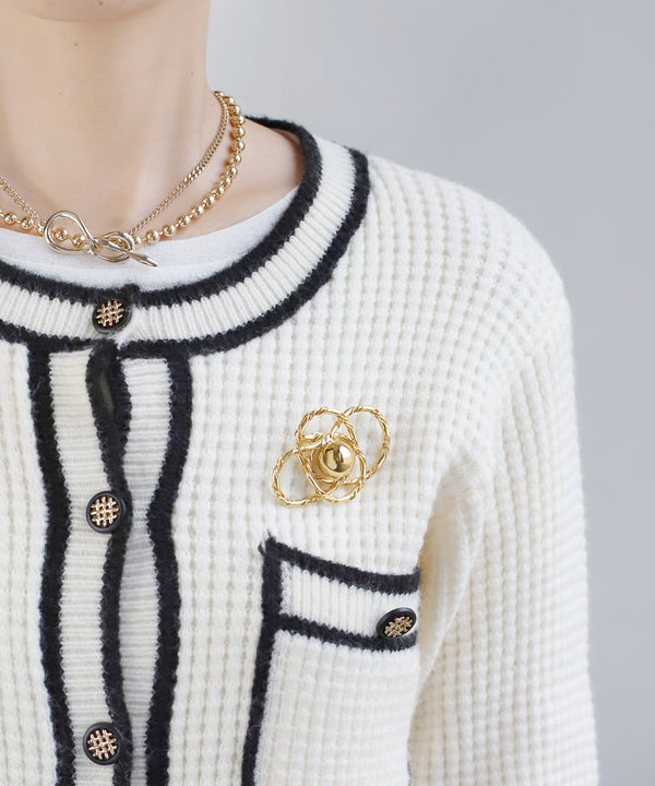 ツイストラインメタルブローチ