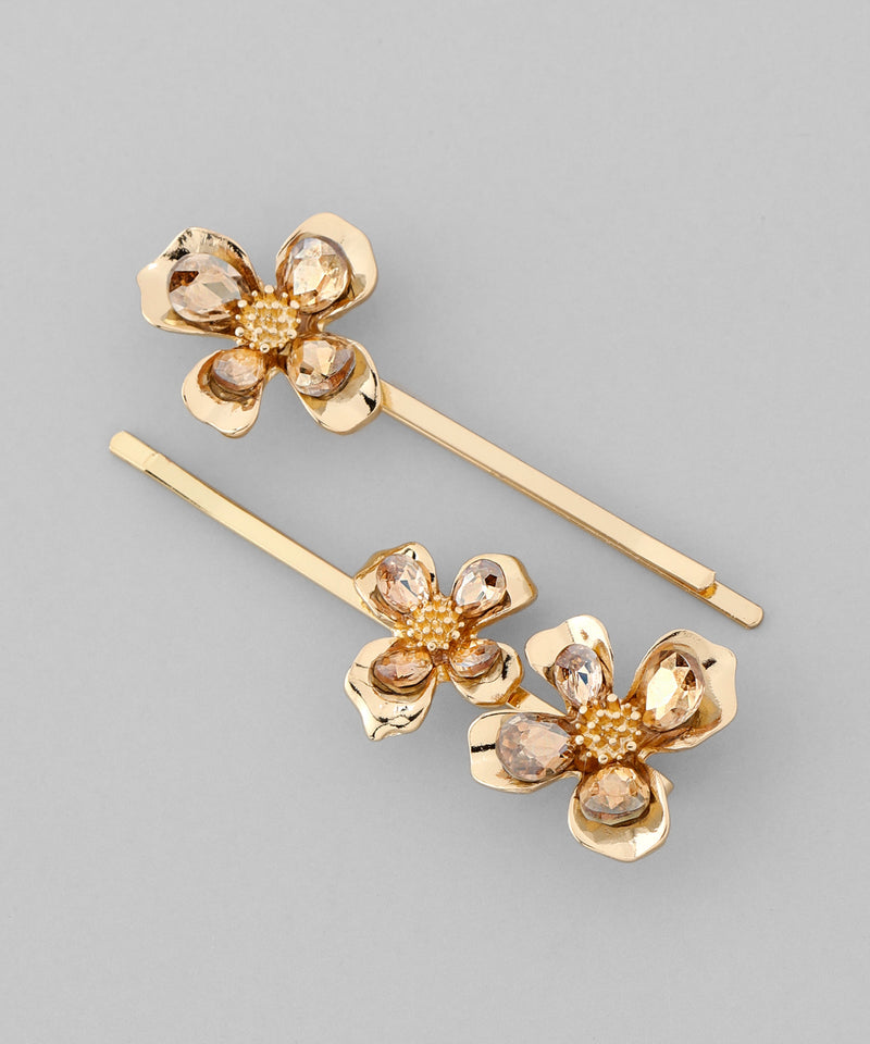 Bijou x Metal Flower Hairpins (Set of 2)