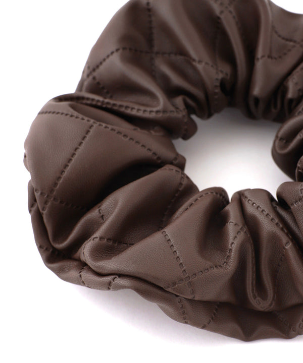 Leather-like quilted big scrunchie