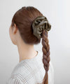 Leather-like quilted big scrunchie