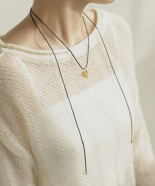 メタルハートコードネックレス