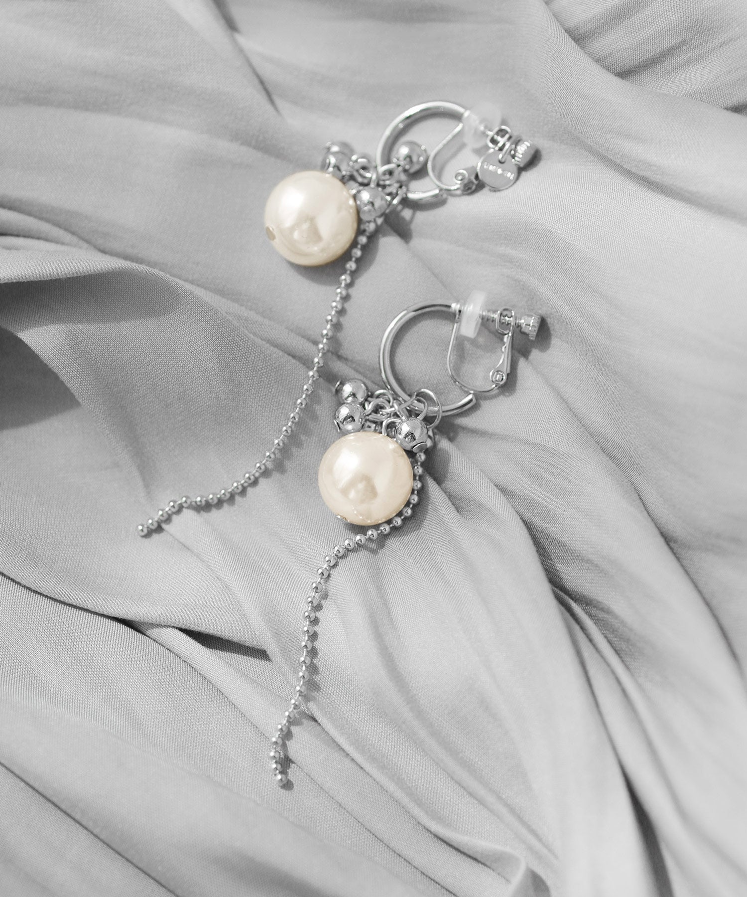 ANEMONE】パール×ボールチェーンイヤリング｜アネモネ・シエナロゼ