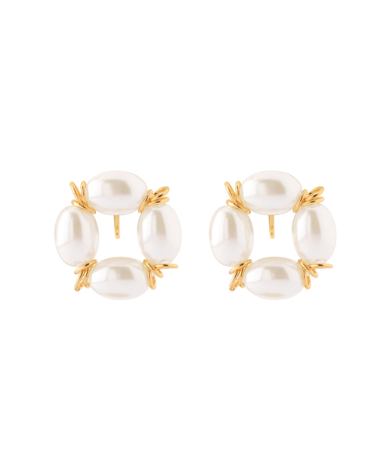pearl circle earrings