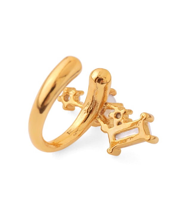 パール×ビジューイヤーカフ