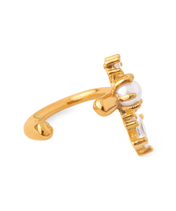 パール×ビジューイヤーカフ