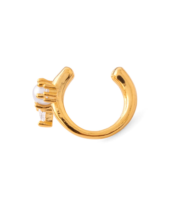 パール×ビジューイヤーカフ