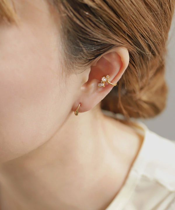 パール×ビジューイヤーカフ