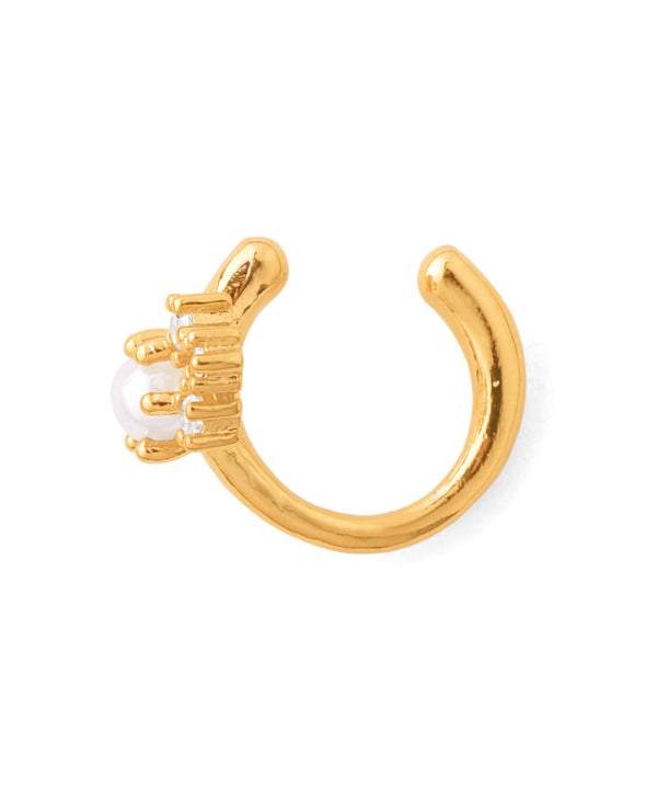 パール×ビジューイヤーカフ