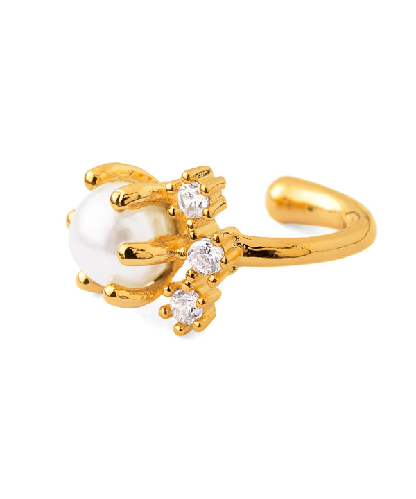 パール×ビジューイヤーカフ