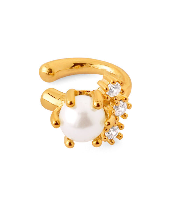 パール×ビジューイヤーカフ