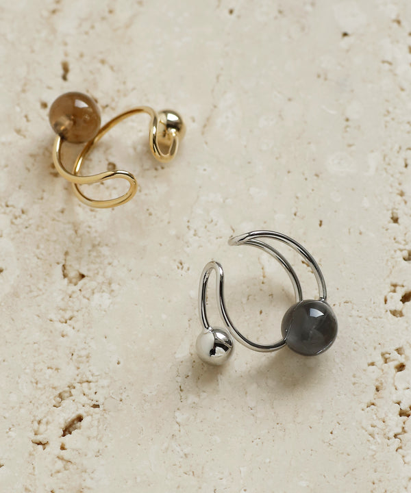 ガラススフィアイヤーカフ