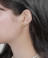 カラーガラスフラワーピアス