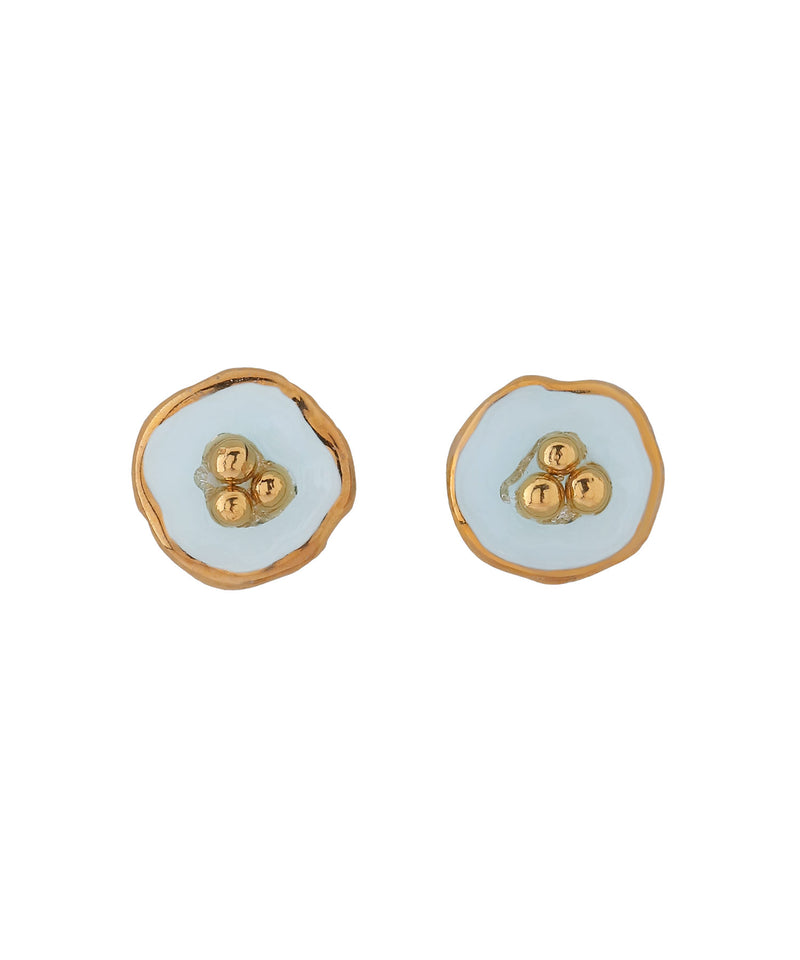 Colored Glass Flower Earrings