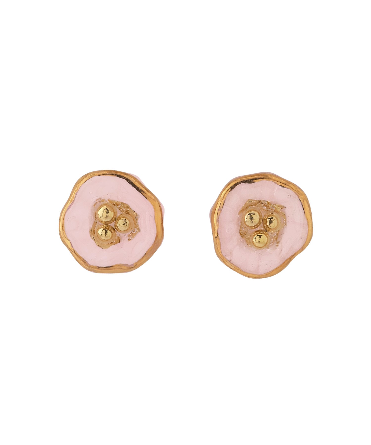 ピアス　No.688 ANEMONE】カラーガラスフラワーピアス｜アネモネ・シエナロゼ