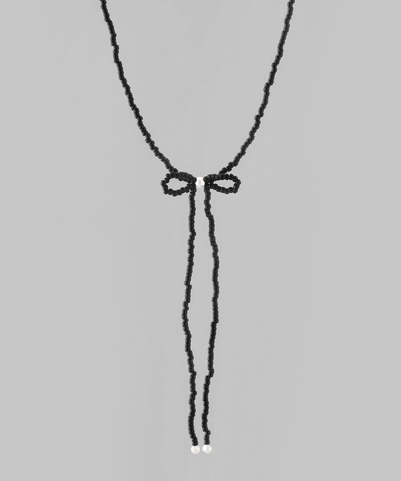 ビーズリボンネックレス