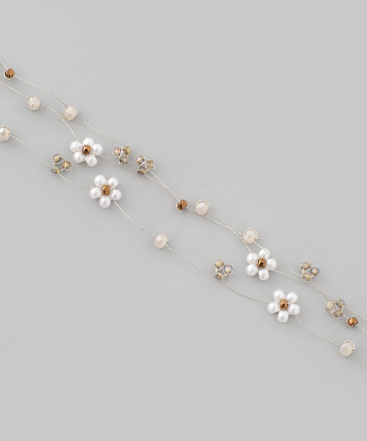 ANEMONE】ビーズフラワーバインヘッドドレス｜アネモネ・シエナロゼ