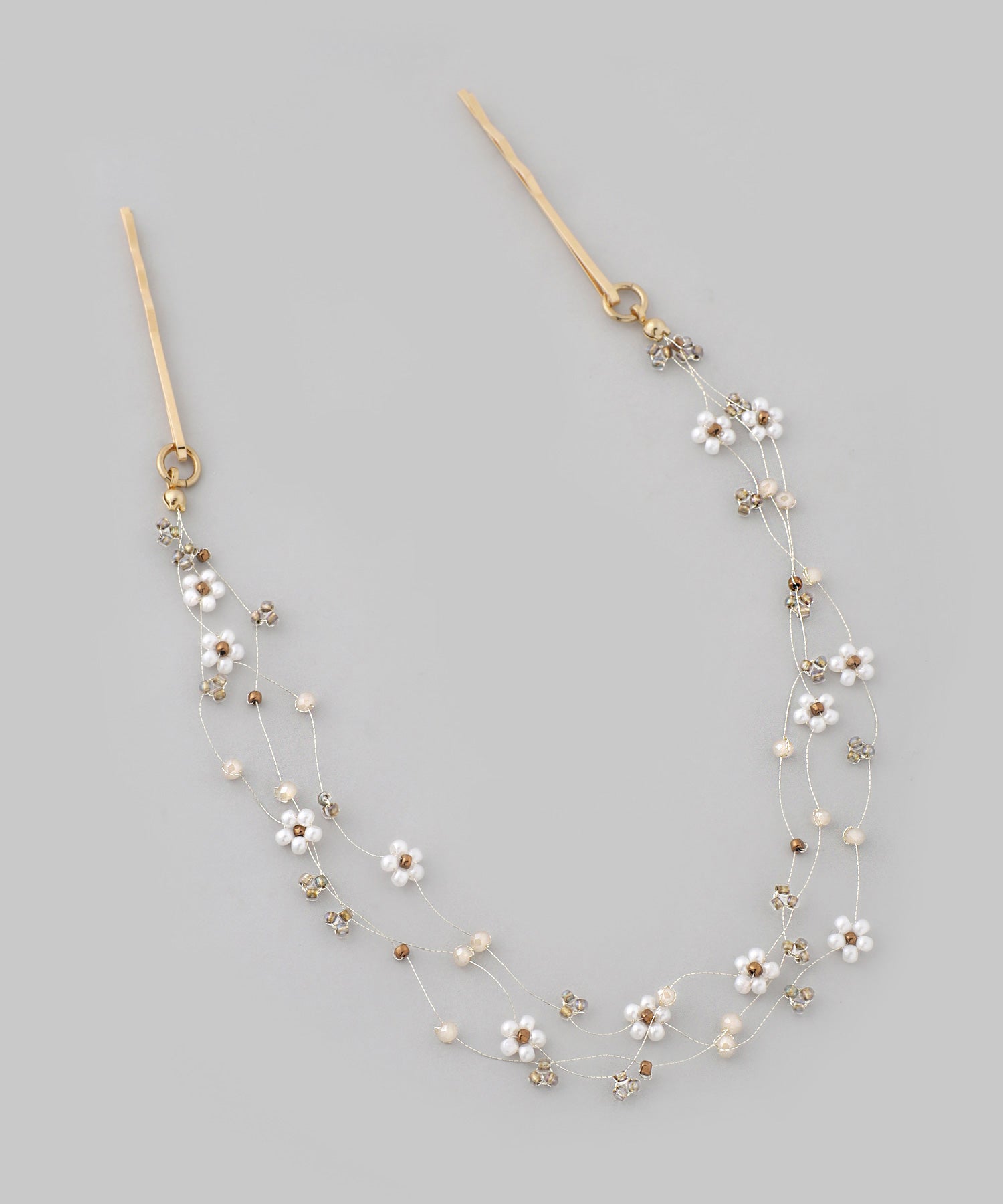 ANEMONE】ビーズフラワーバインヘッドドレス｜アネモネ・シエナロゼ