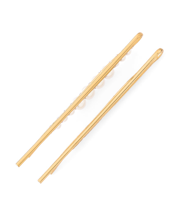 珍珠X水鑽髮夾[2入組]