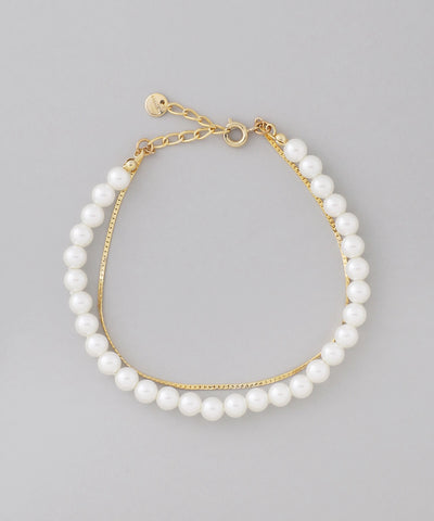 珍珠x鍊式雙層手鍊