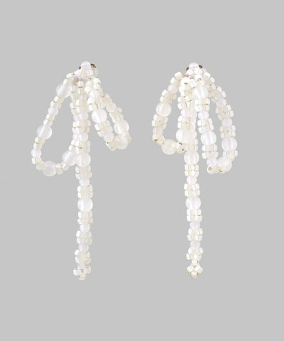 Beaded ribbon earrings [Hanayome]