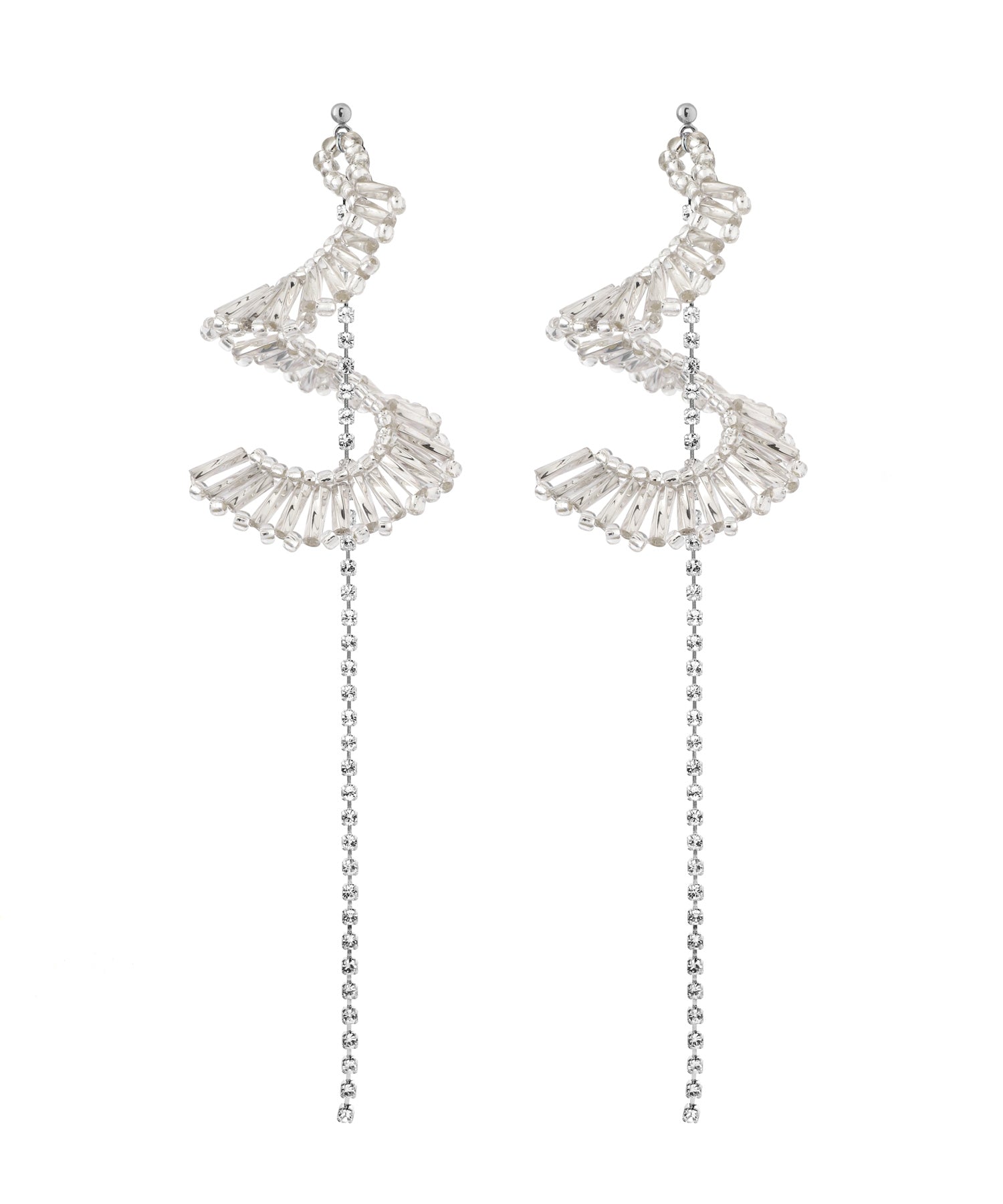 ANEMONE】スパイラルロングビジューピアス[Hanayome]｜アネモネ