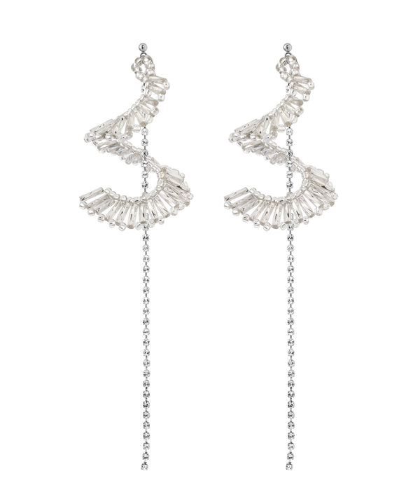 スパイラルロングビジューピアス[Hanayome]