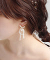 パール×ビジューラインピアス[Hanayome]