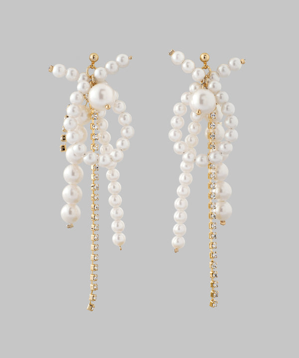 パール×ビジューラインピアス[Hanayome]
