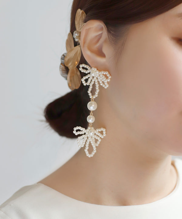 パールフラワーピアス[Hanayome]